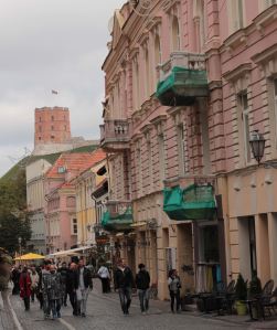 Vilnius city centre with the castle in the background